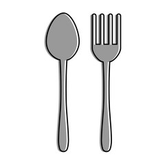 fork and spoon cutlery icon vector illustration design