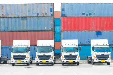 Truck fleet with container depot.