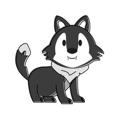 Cute wolf cartoon icon vector illustration graphic design