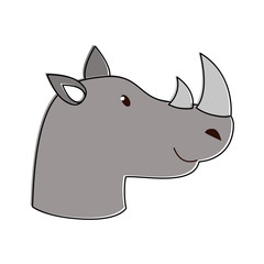 Cute rhino cartoon icon vector illustration graphic design