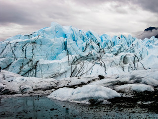 Spectacular river water caused by the melting of the Matanuska Glacier in summer, Matanuska Glacier State Recreation Area, just two hours from Anchorage in Alaska, USA.