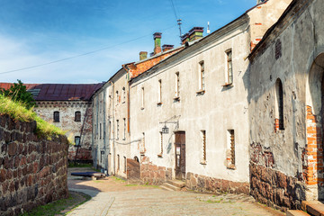 Fototapeta na wymiar Old stone houses inside the fortress