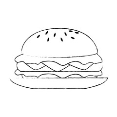 delicious burger isolated icon vector illustration design