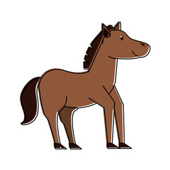 Cute horse cartoon icon vector illustration graphic design