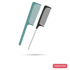 Hair comb color flat icon
