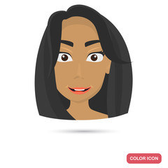 Mexican nattionality girl avatar face color flat icon