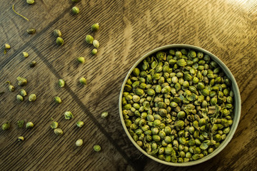 Cannabis seeds on the table