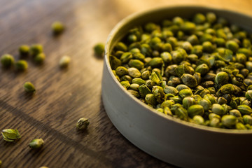 Cannabis seeds on the table