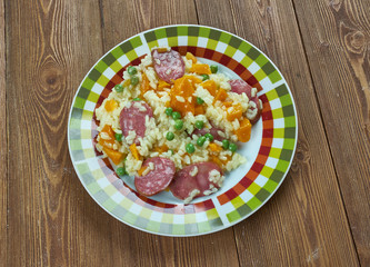 Pumpkin Chorizo Paella