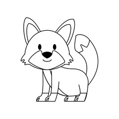 Cute fox cartoon icon vector illustration graphic design