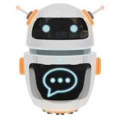 Futuristic digital chatbot 3D rendering