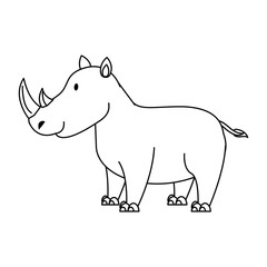 Cute rhino cartoon icon vector illustration graphic design