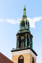 Fototapeta na wymiar steeple of St. Mary's Church in Berlin