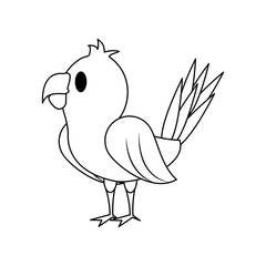 Cute parrot bird cartoon icon vector illustration graphic design