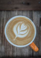 Top View Of Latte Coffee