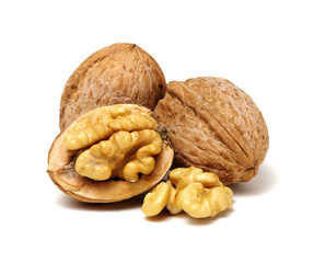 cracked walnut on white