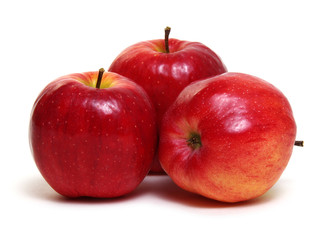 Red apple on white