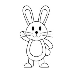Cute bunny cartoon icon vector illustration graphic design