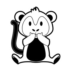 cute monkey cartoon icon vector illustration graphic design