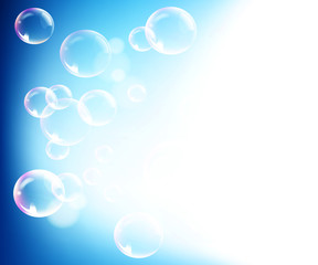 Blue background with bubbles