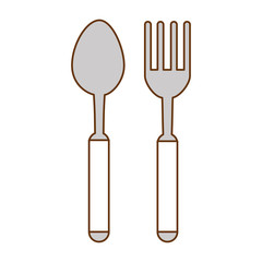 fork and spoon cutlery icon vector illustration design