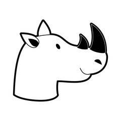 Cute rhino cartoon icon vector illustration graphic design
