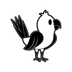 Cute parrot bird cartoon icon vector illustration graphic design
