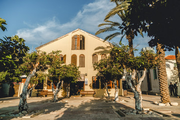 Israel old building in neve-tzedek. Tourist place in Tel-Aviv