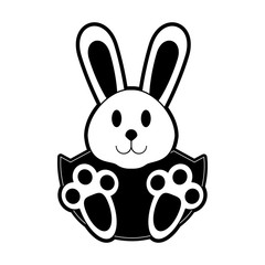 Cute bunny cartoon icon vector illustration graphic design