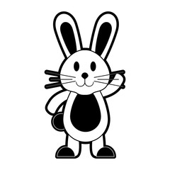 Cute bunny cartoon icon vector illustration graphic design