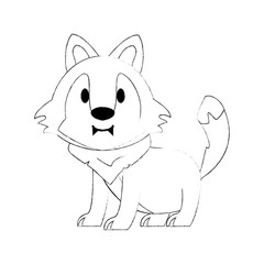 Cute wolf cartoon icon vector illustration graphic design