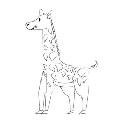 Cute giraffe cartoon icon vector illustration graphic design