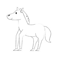 Cute horse cartoon icon vector illustration graphic design