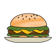 delicious burger isolated icon vector illustration design
