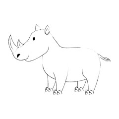 Cute rhino cartoon icon vector illustration graphic design