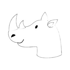 Cute rhino cartoon icon vector illustration graphic design