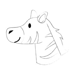 Cute zebra cartoon icon vector illustration graphic design