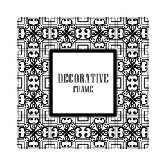 Ornamental black vintage frame with place for text. Template for design. Vector illustration