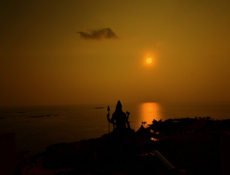 Silhouette of idol of shankar