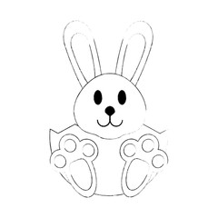 Cute bunny cartoon icon vector illustration graphic design