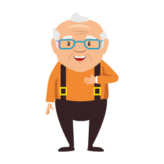 cute grandfather avatar character vector illustration design