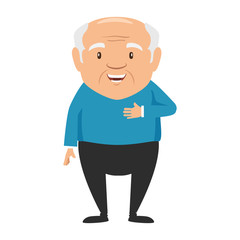 cute grandfather avatar character vector illustration design