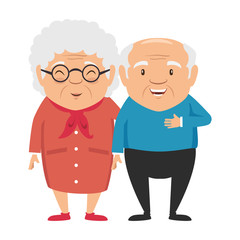 couple of grandparents avatars characters vector illustration design