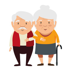 couple of grandparents avatars characters vector illustration design