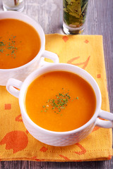 Vegetable soup orange color