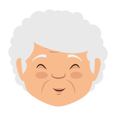 cute grandmother head avatar character vector illustration design