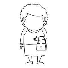 cute grandmother avatar character vector illustration design