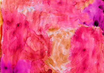 Red and pink artistic abstract painted texture, grunge painting, decorative red painting, random brush strokes