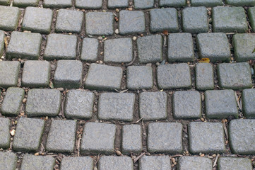 Square block on foot path, pattern and texture background.