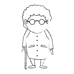 cute grandmother avatar character vector illustration design